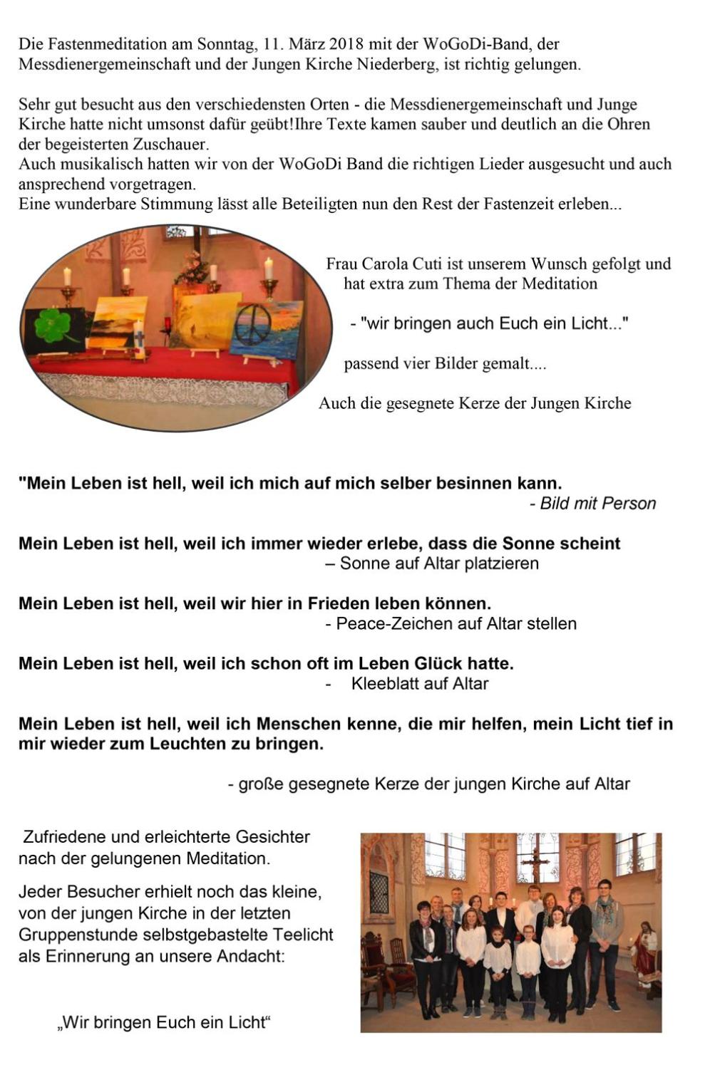 Eine Nachlese zur Meditation